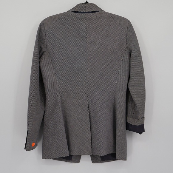 Dirk Bikkembergs Herringbone Blazer Mens 46 Gray Designer Academia Preppy Event - Picture 3 of 16